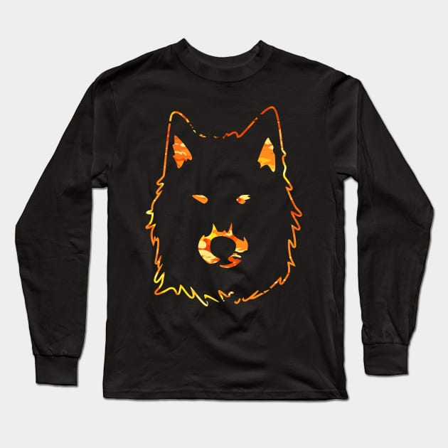 wolf face Long Sleeve T-Shirt by keenkei